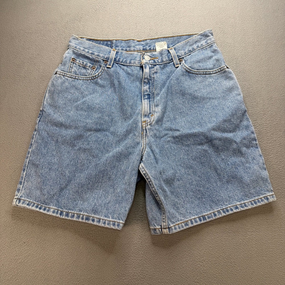 VTG Levi 550 Shorts Womens 12 Blue Denim High Rise Relaxed Fit Jorts 90s Retro